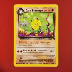 5-08-13 PWE pokemon unplayed 2000 team rocket 43/82 dark primeape . (C) - Image 1
