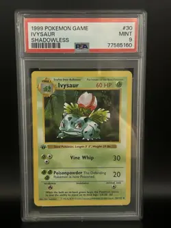 Pokemon TCG 1st Edition Shadowless Ivysaur #30/102 - 1999 Base Set - PSA 9 MINT! - Image 1