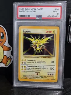 1999 Pokemon Game - Zapdos Holo Base Set Unlimited 016/102 PSA 9 - Image 1