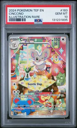 2024 Pokemon Temporal Forces Cinccino Illustration Rare PSA 10 183/162 - Image 1