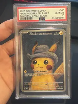 PSA 10 2023 Pokemon SV Grey Felt Hat Pikachu Pokemon X Van Gogh *Small Slab Chip - Image 3