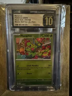 Pokemon TCG CGC Pristine 10 Maractus 8/86 Master Ball Black Bolt Reverse Holo - Image 1