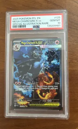2025 Pokemon Phantasmal Flames Mega Charizard X ex 125/094 SIR PSA 10 Gem Mint!! - Image 1