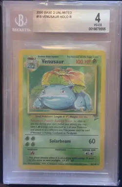 2000 Pokemon Base Set 2 Venusaur #18 BGS 4 - Image 1