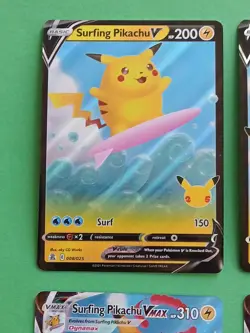 Pokemon Celebrations Flying Pikachu 007/025 Surfing Pikachu vmax Pikachu 005/025 - Image 3