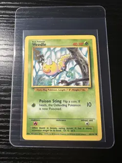 Weedle 69/102 Base Set Unlimited WOTC Vintage Pokemon - Image 1