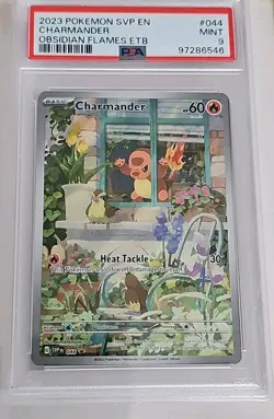 PSA 9 Charmander Illustration Rare Obsidian Flames Promo ETB SVP #044 Pokemon - Image 1