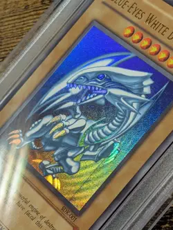 Yugioh Blue Eyes White Dragon SDK-001 1st Edition Foil Line Error Misprint PSA 8 - Image 5