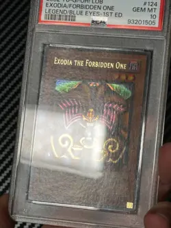 Yugioh PSA 10 Exodia the Forbidden One LOB-124 Ultra Rare 1st Edition WAVY *1505 - Image 3