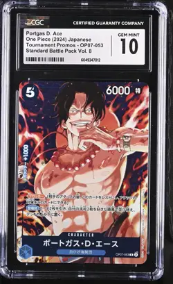 Portgas D Ace R OP07-053 Standard Battle Prize One Piece Japanese CGC 10 - Image 1