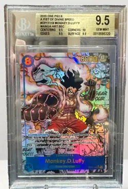 One Piece TCG OP-11-118 Monkey.D.Luffy Manga Rare English BGS 9.5 Gem Mint - Image 1
