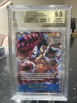 One Piece D. Luffy OP11-118 SEC a Fist of Divine Speed English Edition BGS 9.5 - Image 1