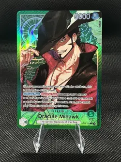 Dracule Mihawk Leader Alt Art Azure Sea’s Seven One Piece CCG OP14-020 - Image 1