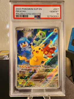 Pikachu 027 Sv: Pokemon Scarlet & Violet Etb Promo Card Holo PSA Gem Mint 10 - Image 1