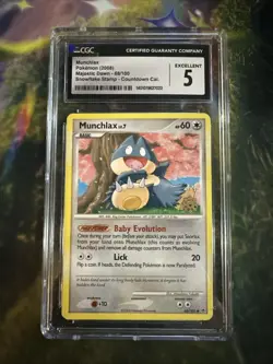 Pokemon Card Munchlax 68/100 Countdown Calendar Snowflake Promo CGC 5 Excellent - Image 1