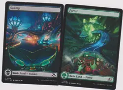 2x FULL ART BASIC SWAMP & FOREST LAND CARDS N-MINT MTG MAGIC FROM AETHERDRIFT - Image 1