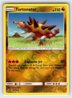 Turtonator 50/70 S&M Dragon Majesty Pokemon Card Reverse Holo Uncommon - Nm/Vlp - Image 1