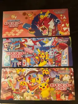 Pokemon Center Tohoku Hiroshima Fukuoka Special Box set w/Promo card Pikachu - Image 1