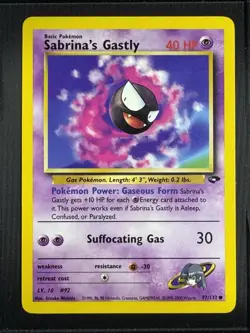 Pokemon Sabrina's Gastly 1st Edition Gym Challenge Card 97/132 - Image 1
