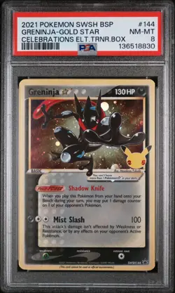 PSA 8 NM-MT Greninja Star SWSH144 Sword & Shield Promo Holo Pokemon Card - Image 1