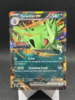 Tyranitar ex 064/131 Pokemon Stamped Prismatic Evolutions Double Rare Promo Card - Image 1