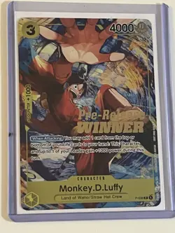 Monkey.D.Luffy (Pre-Release Winner) P-036 One Piece Promotion Card! Clean! - Image 1