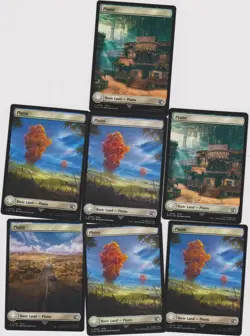 7x FULL ART BASIC PLAINS LAND CARDS N-MINT MTG MAGIC FROM FINAL FANTASY - Image 1