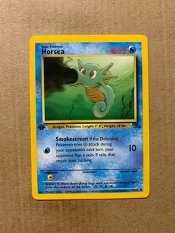 1st Edition Horsea 49/62 Fossil Set - Common Pokemon Card - NM/Mint - Image 1