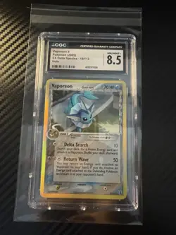 Pokemon TCG Vaporeon EX Delta Species Holo Rare Card 18/113 CGC Near Mint 8.5 - Image 3