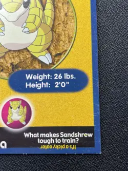 Sandshrew #27 Poke Trivia Burger King Pokemon Card 1999 Nintendo HP/DMG - Image 4