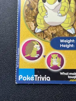 Sandshrew #27 Poke Trivia Burger King Pokemon Card 1999 Nintendo HP/DMG - Image 5