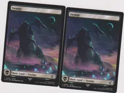 2x FULL ART BASIC SWAMP LAND CARDS N-MINT MTG MAGIC FROM FINAL FANTASY - Image 1