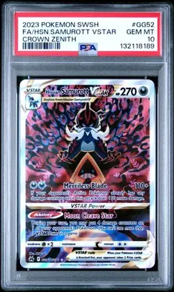 PSA 10 Hisuian Samurott Vstar GG52/GG70 -Graded Pokemon Card- Crown Zenith (3s) - Image 1