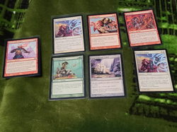 MTG Arcane Cards x7 Long Forgotten Gohei,Overblaze,Crushing Pain,Blind with Ange - Image 1