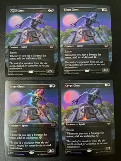 MTG- Crypt Ghast x4 - Duskmourn Commander - Borderless FOIL - Image 1