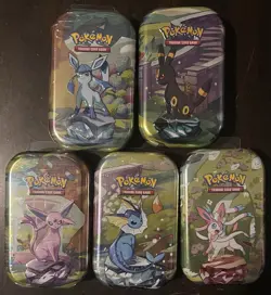 Pokemon TCG Scarlet & Violet Prismatic Evolutions Sealed Mini Tin Lot Of 5 New - Image 1