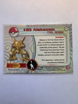 Alakazam - Black Logo - #65 Topps TV - Pokemon TCG - 1999 - Image 2