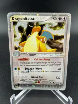 2003 Pokemon EX Dragon Dragonite EX 90/97 Rare Holo Foil Creases Top LeftPicture - Image 1