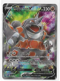 Rhyperior V 181/189 Darkness Ablaze Full Art FA Pokemon TCG Holo Ultra Rare NM - Image 1