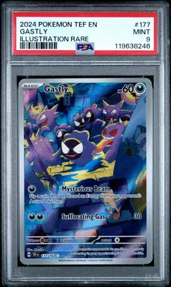 2024 POKEMON TEF EN-TEMPORAL FORCES ILLUSTRATION RARE #177 GASTLY PSA 9 - Image 1