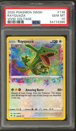 Pokemon Vivid Voltage Amazing Rare Rayquaza 138/185 PSA 10 GEM MINT - Image 1
