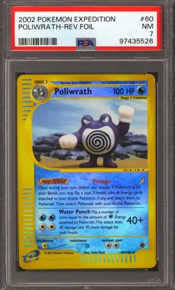 Pokemon Expedition Reverse Holo Foil Poliwrath 60/165 PSA 7 - Image 1