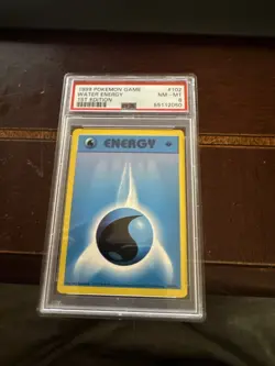 Water Energy, 1st Edition, 102/102, Pokemon, WOTC 1999 (PSA 8) (1/3) - Image 1