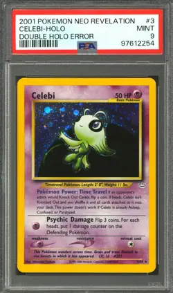 Pokemon Neo Revelation Double Holo Error Celebi 3/64 PSA 9 - Image 1