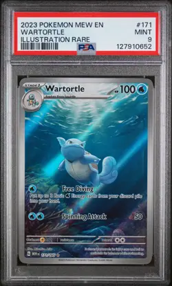 2023 POKEMON MEW EN-151 ILLUSTRATION RARE #171 WARTORTLE PSA 9 - Image 1