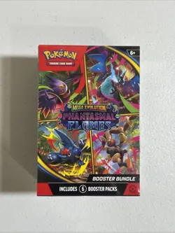 Pokemon TCG Mega Evolution Phantasmal Flames Booster Bundles New Sealed 6 Packs - Image 1