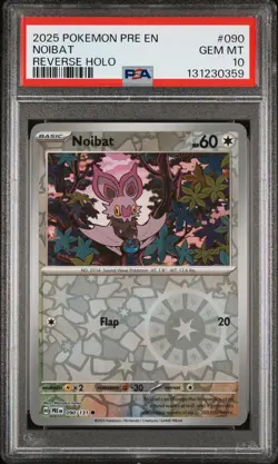 PSA 10 - 2025 POKEMON PRE EN-PRISMATIC EVOLUTIONS 090 NOIBAT REVERSE | POP 2 - Image 1