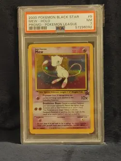 2000 Pokemon Mew Holo #9 Black Star Promo PSA 7 Swirl - Image 1