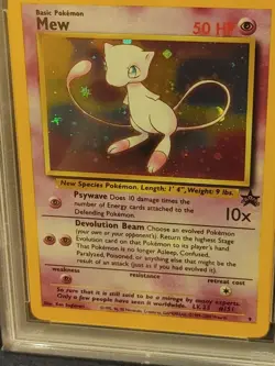 2000 Pokemon Mew Holo #9 Black Star Promo PSA 7 Swirl - Image 3