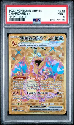 2023 POKEMON OBF EN-OBSIDIAN FLAMES HYPER RARE #228 CHARIZARD EX PSA 9 - Image 1